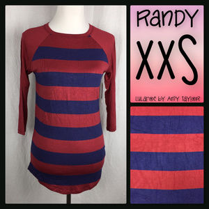 NWT LuLaRoe Randy Tee - Stripes - XXS